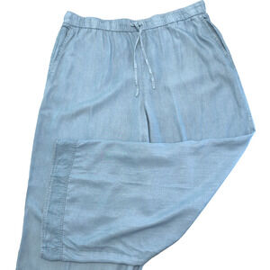 Vince Camuto Wide Leg Chambray Pants Womens XL Comfy Flowy Lightweight Resort